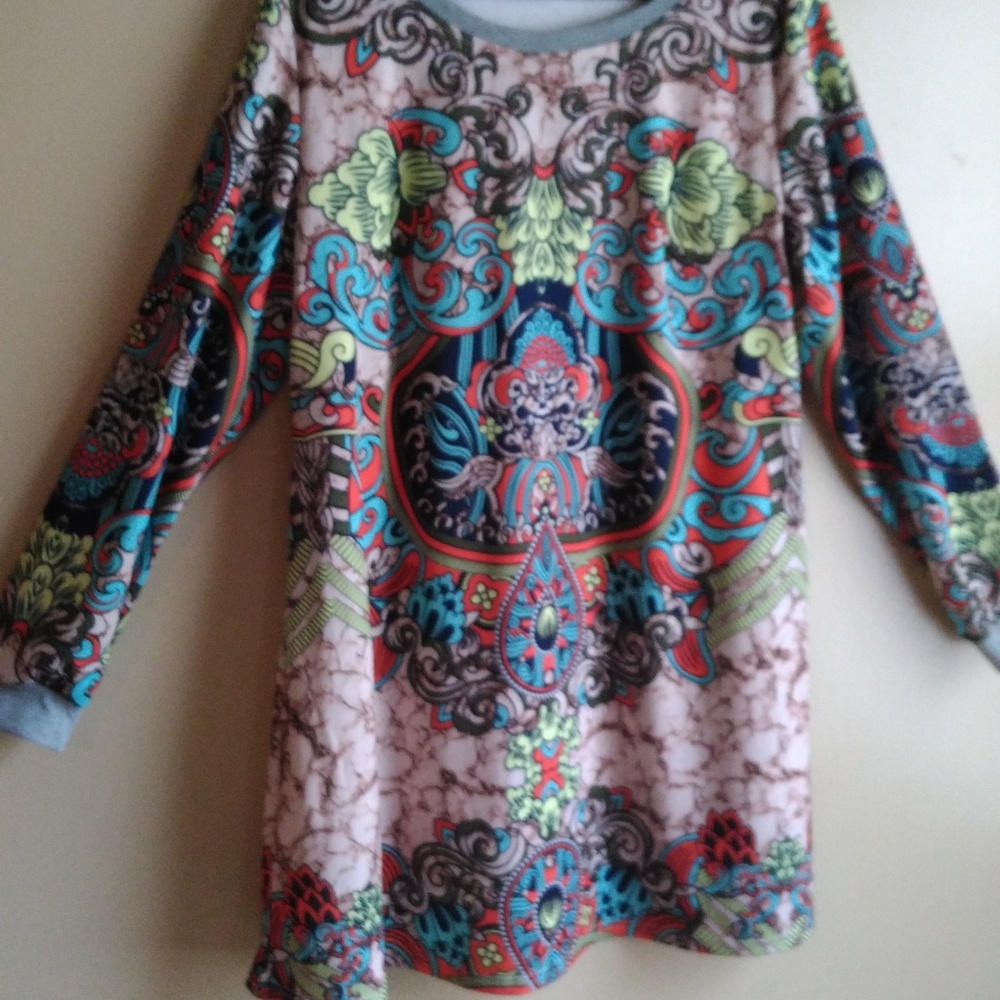 Purple/blue/yellow/green/orange/pink knit dress